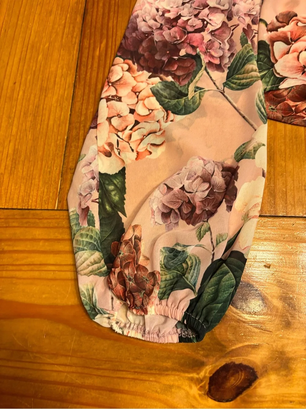 Show Me Your MuMu Pink Floral Tie-Front Top with Green Leaves - Picture 4 of 4